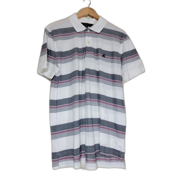 Brooks Brothers Supima Cotton Striped Polo Shirt - Medium - Picture 1 of 6